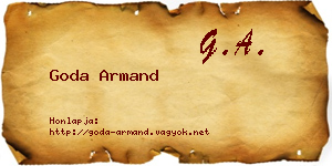 Goda Armand névjegykártya